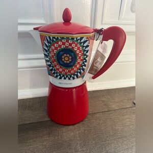 NWT Brandani Italian Sicilian Coffee Maker Moka Pot Stovetop Aluminum 9 Cup